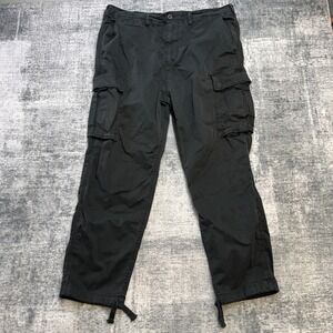American Eagle Cargo Pants Mens 36x30 (37x26) Black Utility Flex Adjustable